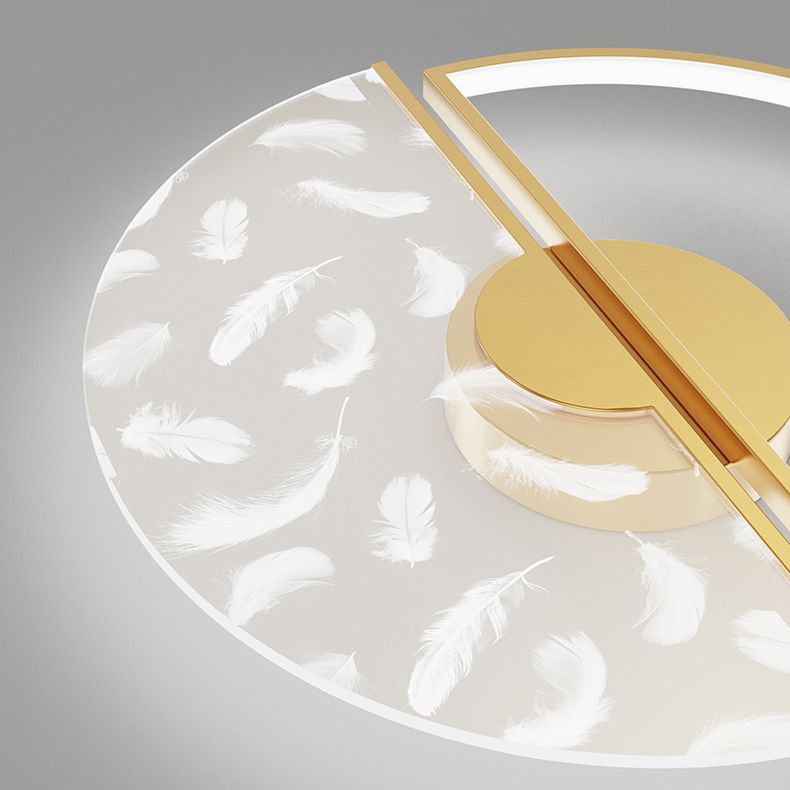 2 Light Circle Ceiling Lamp Modern Style Metal Ceiling Lighting for Living Room