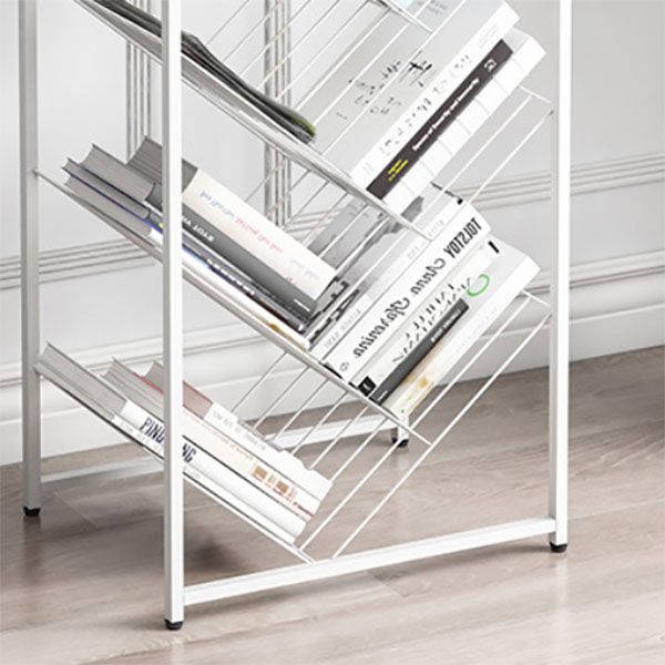 Modern Etagere Metal Bookcase White Vertical Shelf Bookcase for Study Room