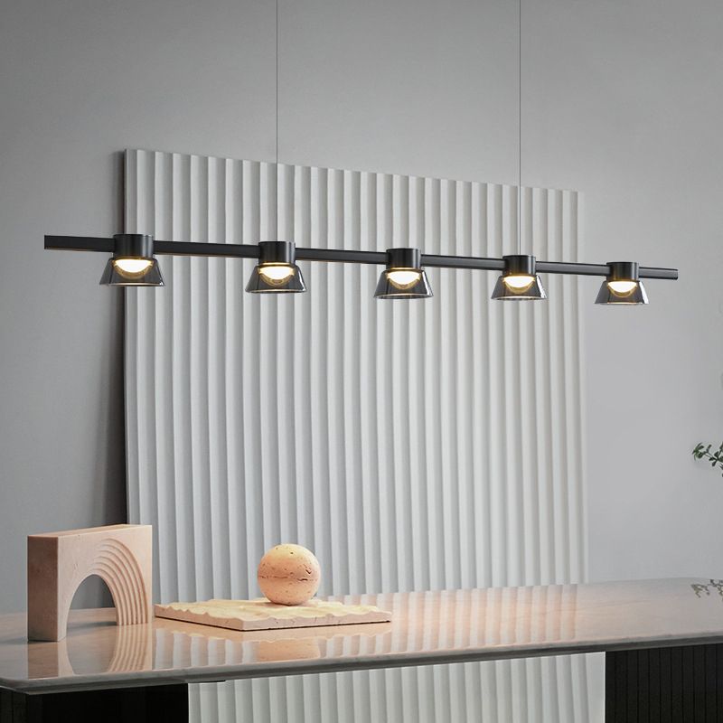 Modern Hanging Island Light Glass LED Hanging Lighting Fixture for Sitting Room