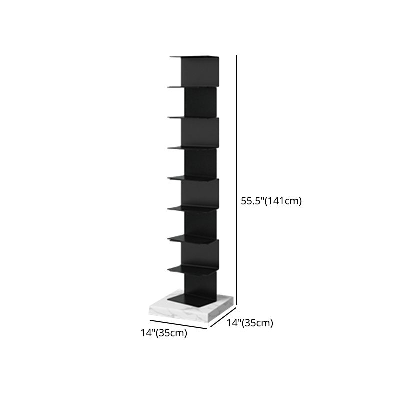 Modern Style Vertical Bookshelf Closed Back Metal Bookcase for Home