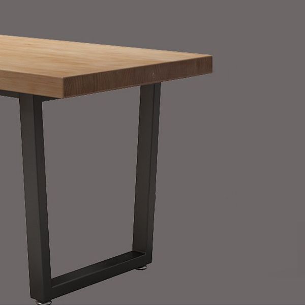 Pine Solid Wood Dining Table Rectangle Dining Table with Double Pedestal