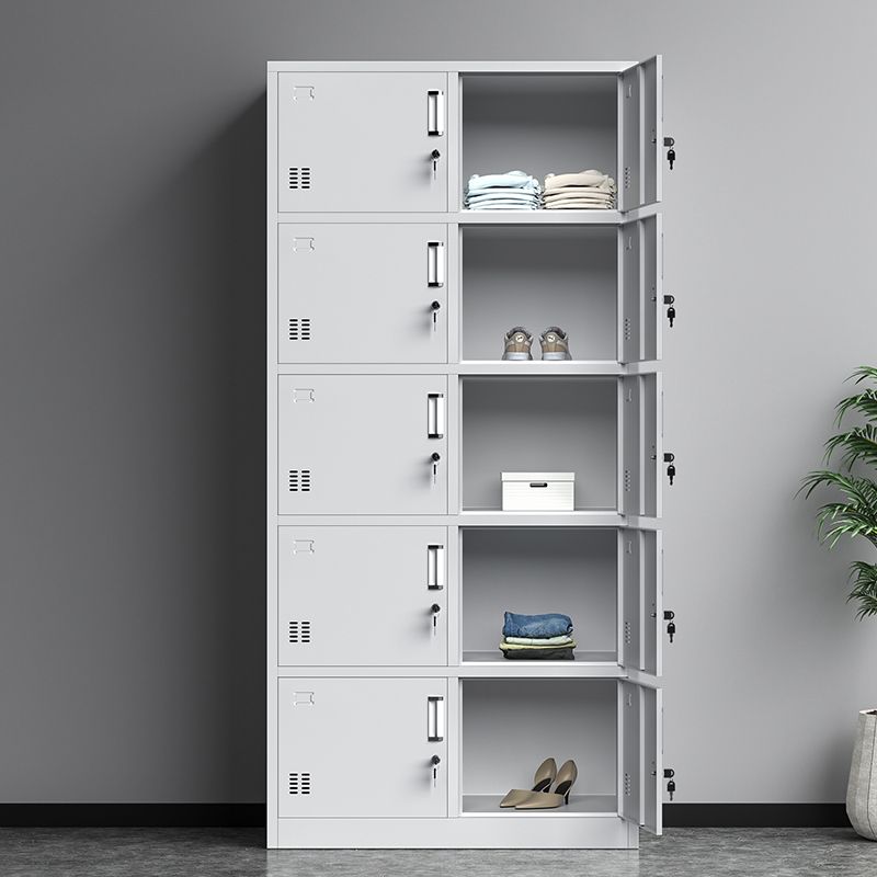 Gray Steel Cabinet Metal Modern Hinged Door Storage Cabinet for Bathroom