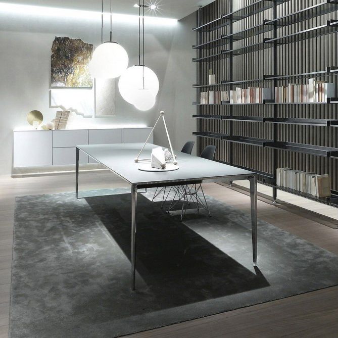 Mesa de comedor de piedra rectángulo contemporáneo de 4 pies para comedor de piedra para interiores