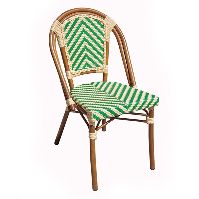 Tropical Dining Side Chair/Dining Armchair with Faux Rattan Back