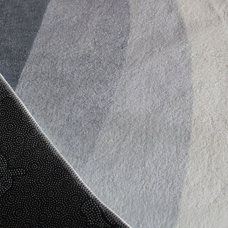 White Tone Minimalist Area Rug Polyester Stripe Carpet Non-Slip Backing Rug for Home Decoration