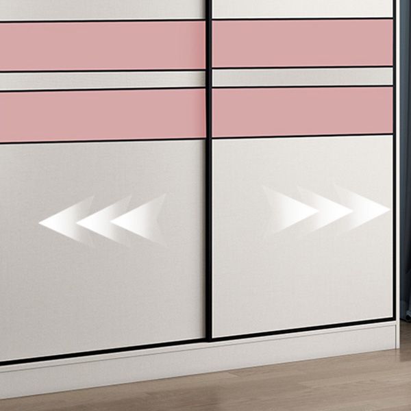 White Colour Wooden Wardrobe Rod Included Wardrobe Wardrobe Closet with Sliding Door