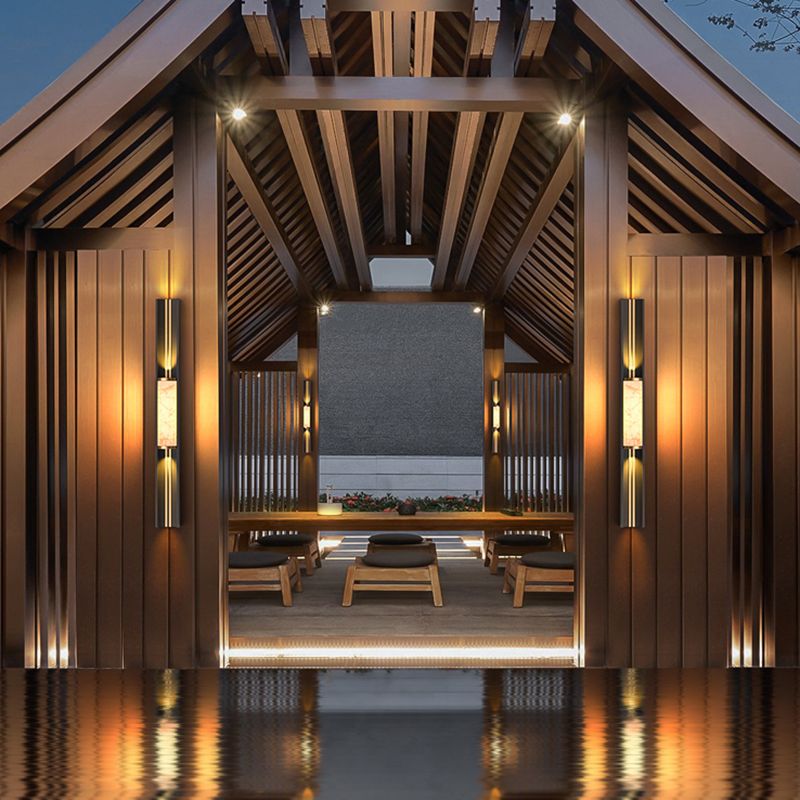 Contemporary Wall Sconce Marble Shade Wall Light Fixture for Courtyard