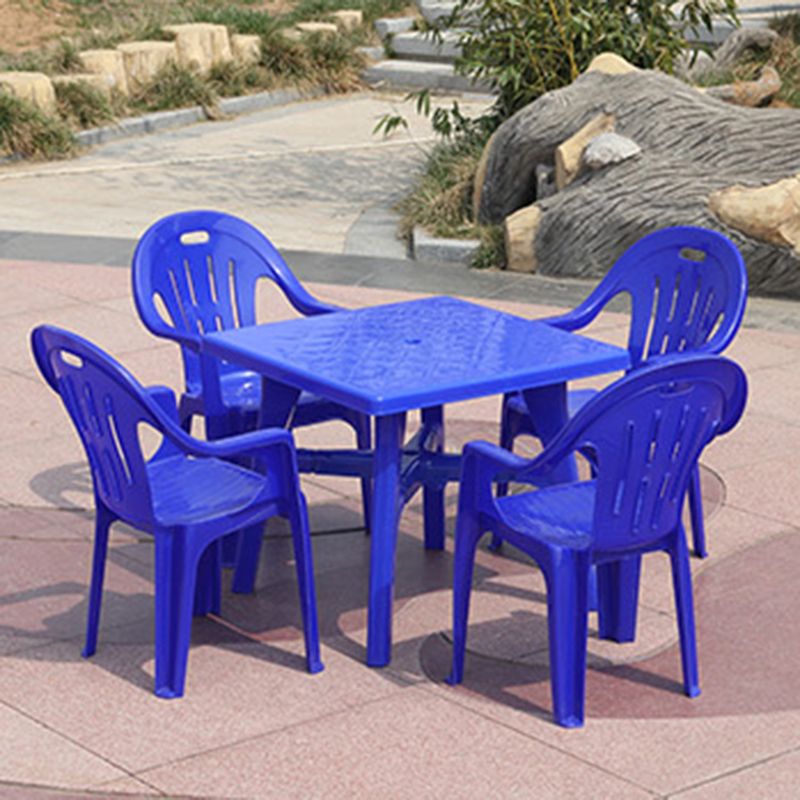 Plastic Water Resistant Patio Table Square /Round with Umbrella Hole