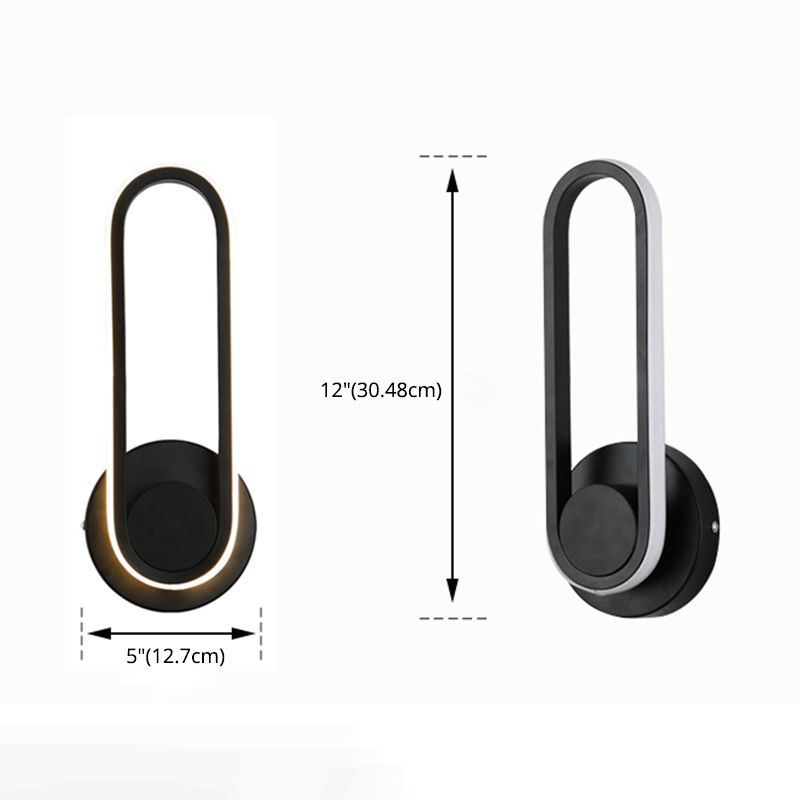 Lámpara de pared rotativa LED oblonga en moderna luz de pared de aluminio de estilo conciso con sombra acrílica