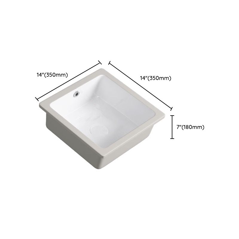 Classic Bathroom Sink Rectangular White Wash Stand with Pop-Up Drain