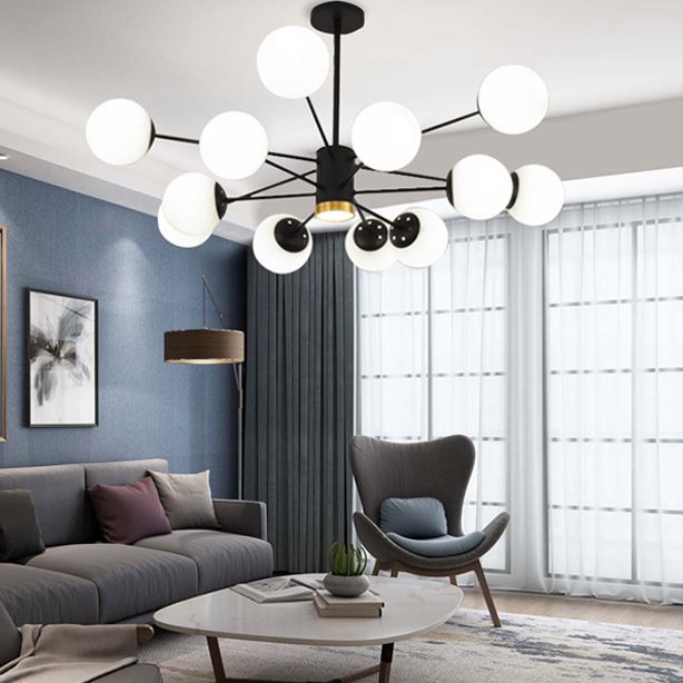 Glass Global Multi Pendant Light Contemporary Style Chandelier Lighting Fixture for Living Room