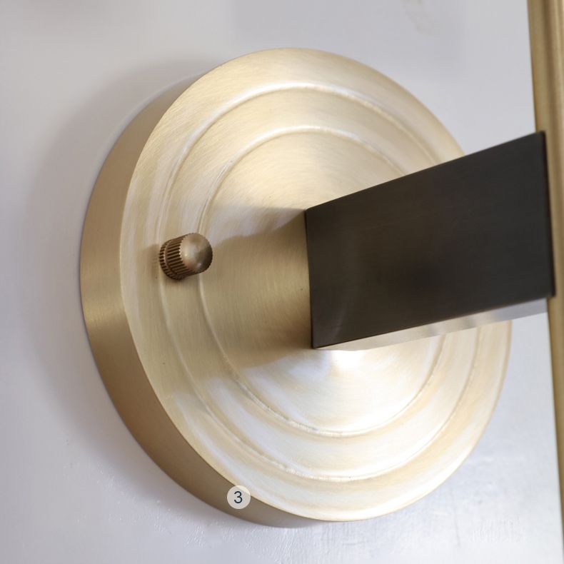 Modern Minimalist Cylindrical Wall Sconce Copper Wall Lamp with Clear Glass Shade