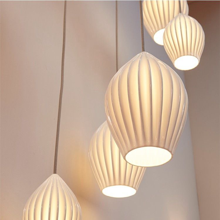 Style moderne Unique nuance suspendue en verre léger 1 pendentif léger pour escalier