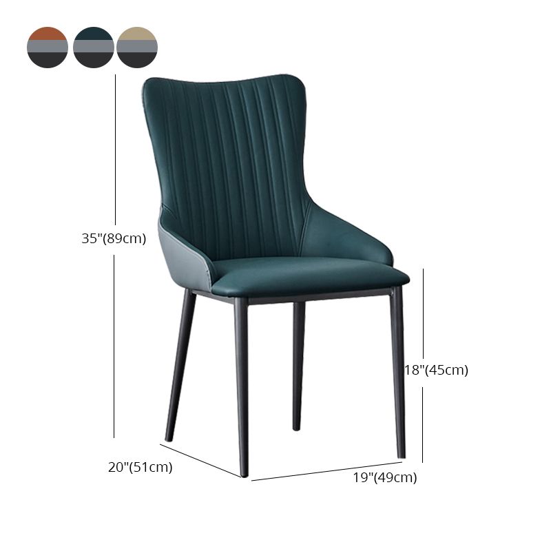 Modern Home Leather Arm Chair Matte Finish Solid Back Dining Chair
