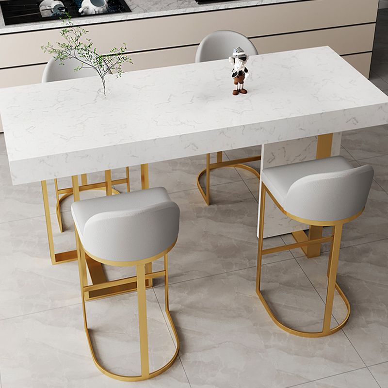 Modern Armless Counter-height Stool with Upholstered and Metal for Restaurant