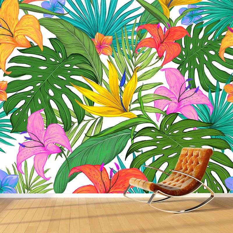 Environment Friendly Mural Wallpaper Tropical Plants Bedroom Wall Mural