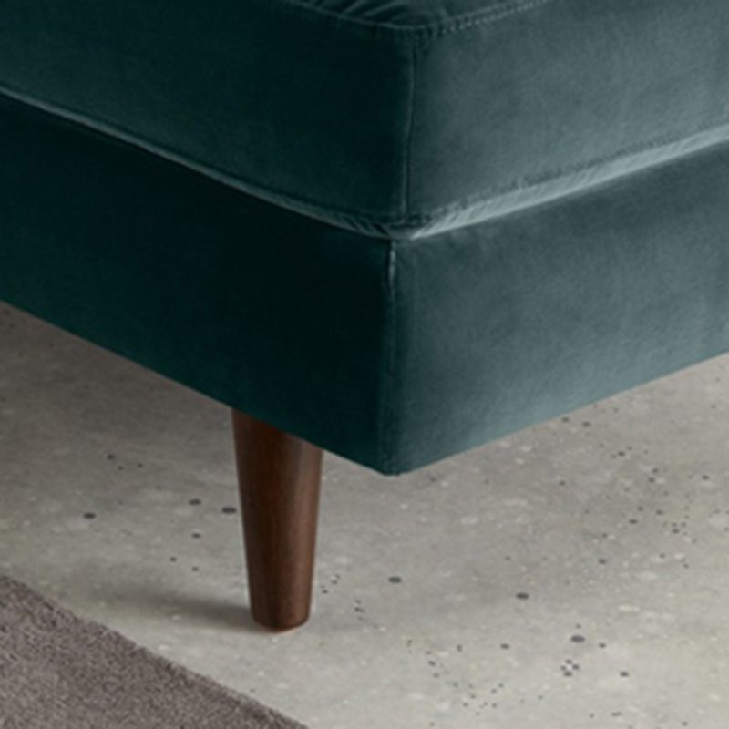 Contemporary Upholstered Chaise Lounge Square Arms Chaise in Green/Blue