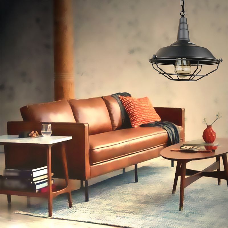 Sala da pranzo in stile industriale a sospensione a sospensione in metallo lampada appesa con gabbia