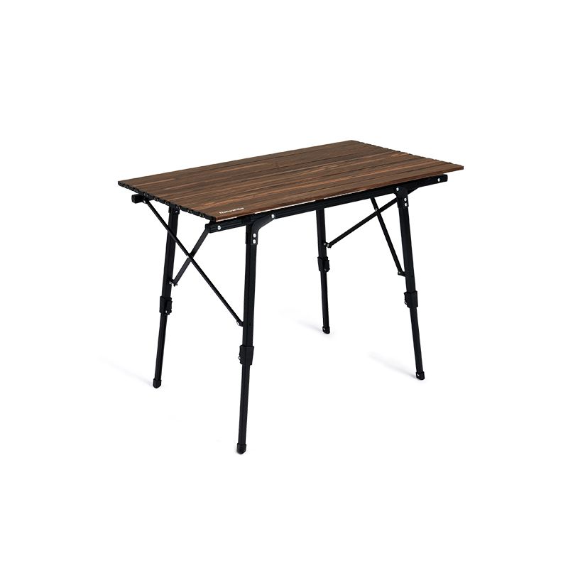 Wood Camping Table Industrial Rectangle Lift Table with Metal Frame