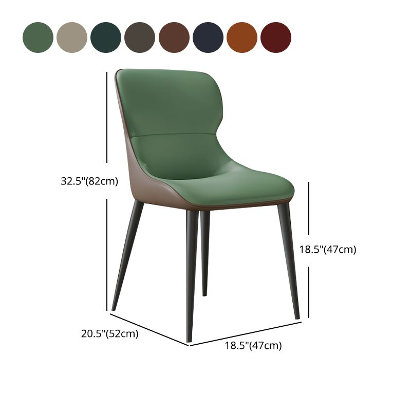 Modern Parsons Side Chair Leather Indoor Dining Chair (Set of 2)