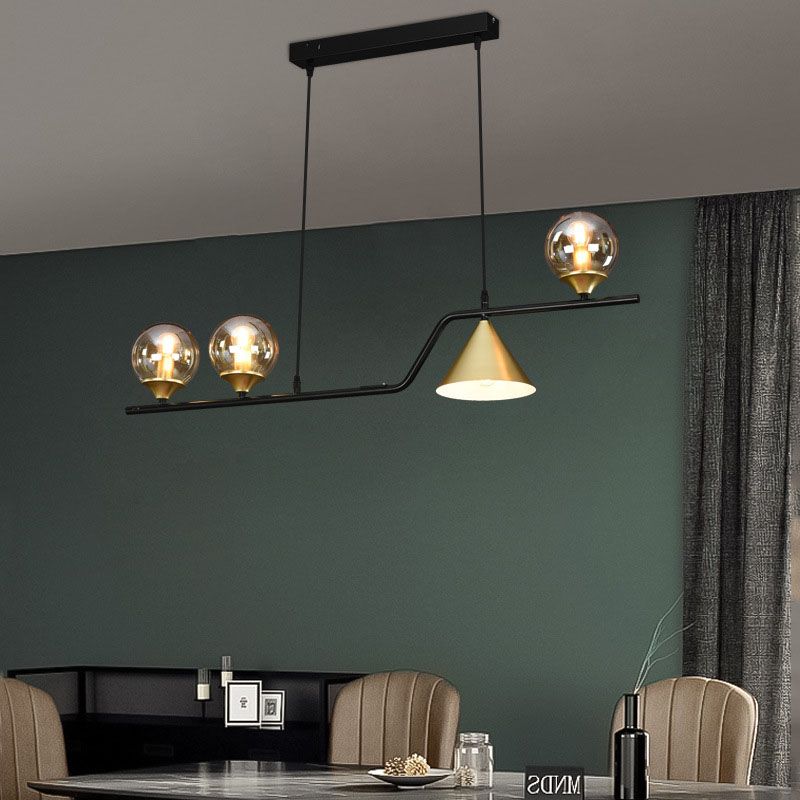 Round Island Lighting Fixture Modern-Style Glass Island Chandelier for Dinning Room