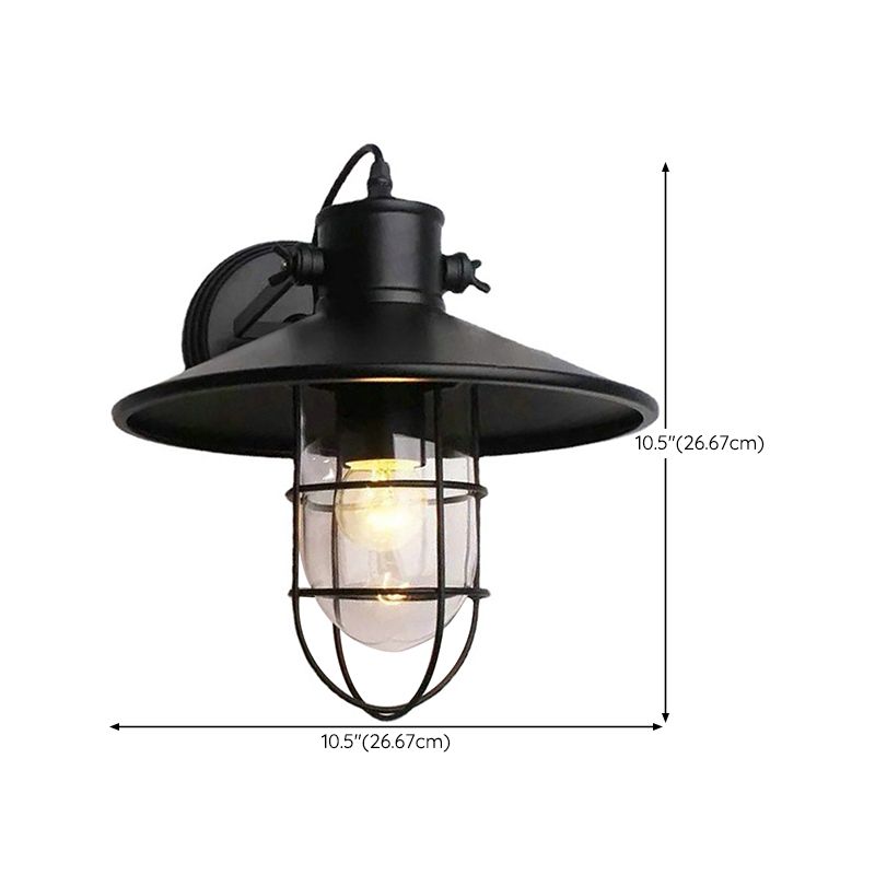 Industrial Style Iron Vanity Light Cone Shape Vanity Lamp in Black