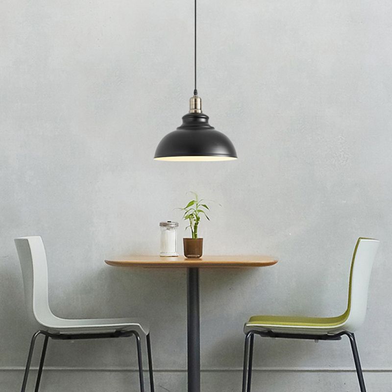 1 Lichthänge anhängende Lichter industrielle kuppelförmige Metall-Handelsanhänger-Beleuchtung in Schwarz