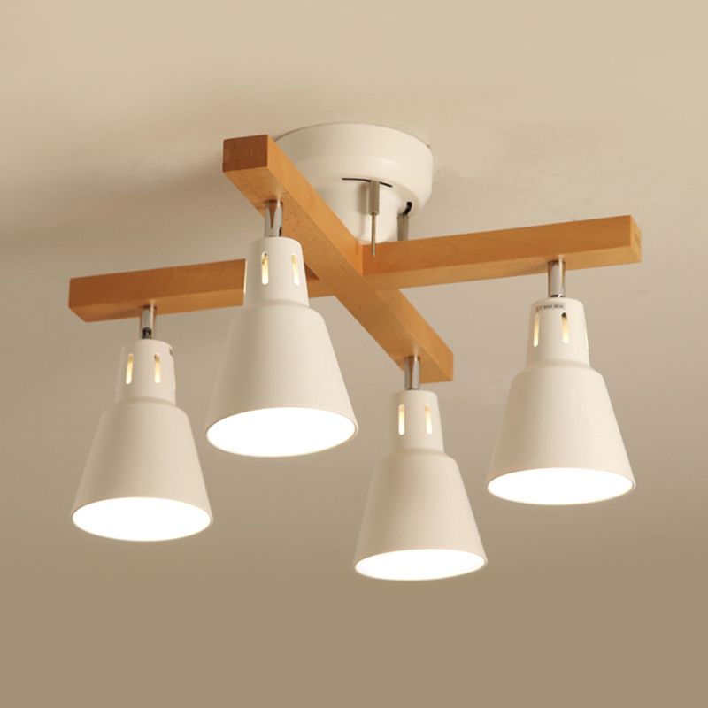 MONOCHROME BEAU SUBSEMBLE SEMI FLUX PLADIER LIGHT 4 LIGLES MODERNE METALLIQUE PLAFIQUE POUR LA CHAMBRE