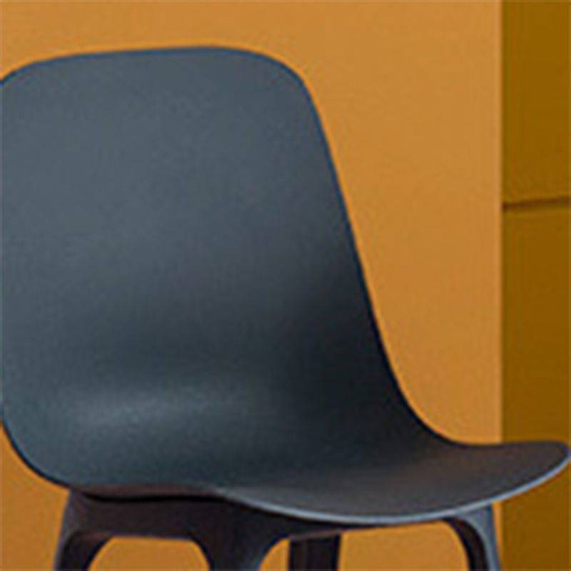 Contemporary Side Chair Plastic Solid Back Dining Room Chair for Kitchen