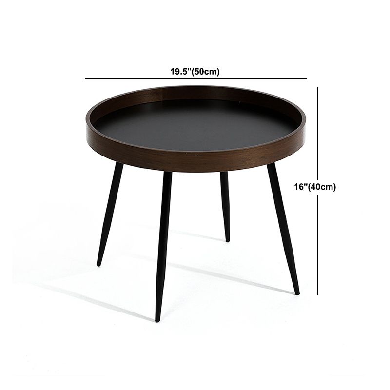 3/4 Legs Base Design Round Metal/wood Table Modern Style Coffee Table