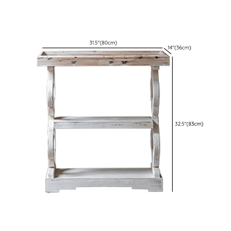 French Country Solid Wood Console Table Distressed Accent Table