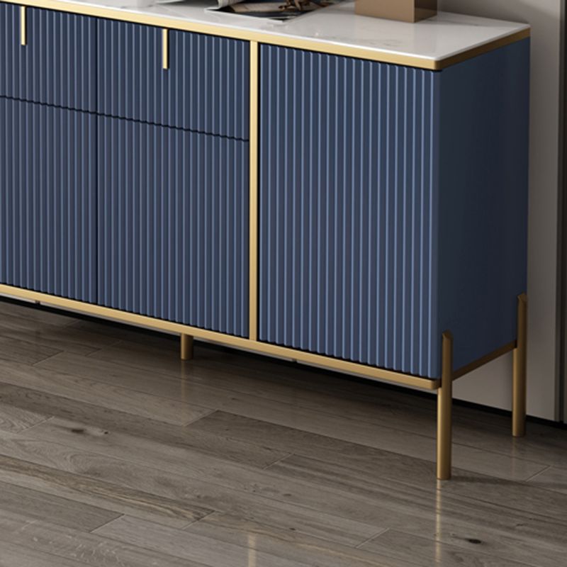 Glam Style Buffet Sideboard Sintered Stone Top Server with Door and Drawer for Home Use