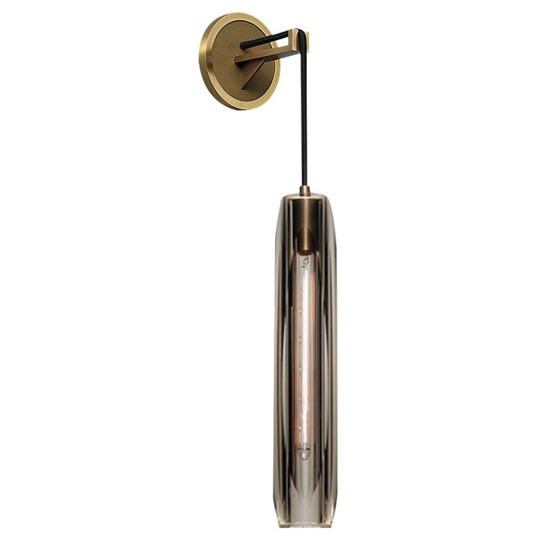Modern Metal Wall Lighting Fixtures Cylinder Shape Wall Light with Crystal Shade