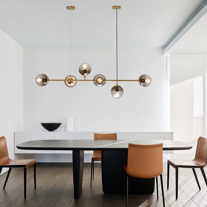 Modern Adjustable Length Hanging Light Globe Glass Pendant Light for Kitchen