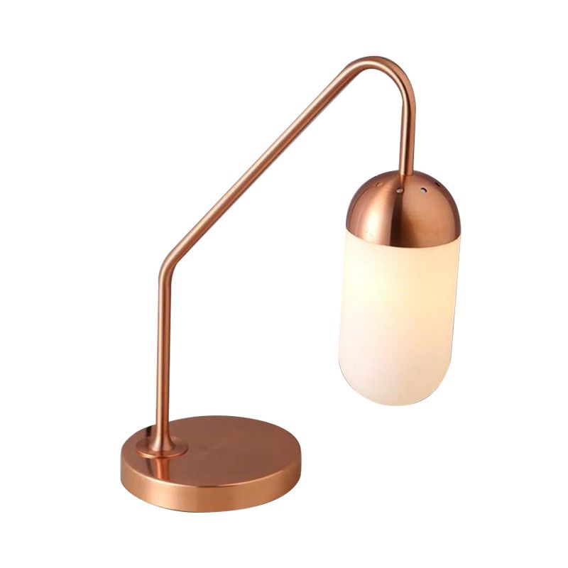 Capsule Frosted White Glass Small Desk Light Post Modern Single Head Copper Table Lamp