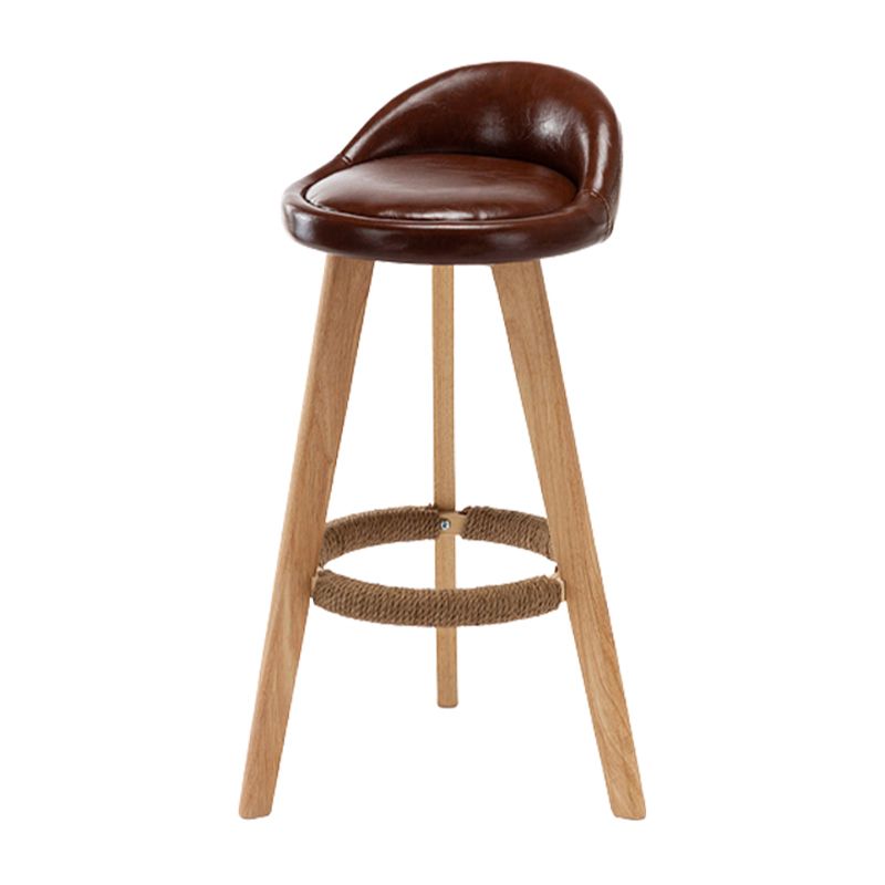 Scandinavian Upholstered Footrest Barstool Matte Finish Wood Bristol Stool