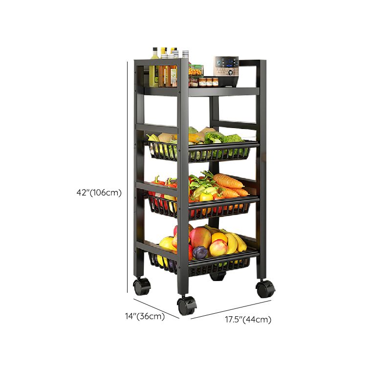 Metal Modern Prep Table Open Storage Home Dining with Basket Prep Table