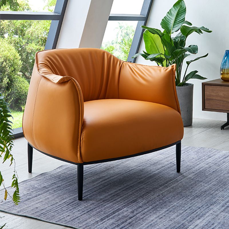 33.86"L x 33.06"W x 30.71"H Modern Tight Back Flared Arms Barrel Chair