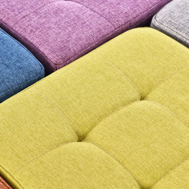 Color Panel Ottoman Removable and Washable Slipcover Modern Cotton Linen Ottoman