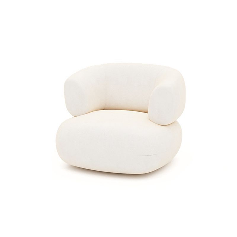 Wool Contemporary Sloped Arm Sofa Curved Sofa for Living Room, Apartment