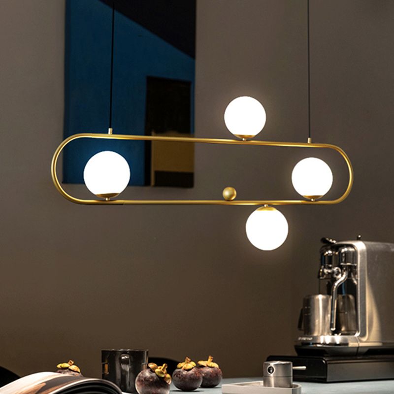 Light Luxury Style Hanging Lamp Ellipse Shape Island Light Fixture for Dining Table