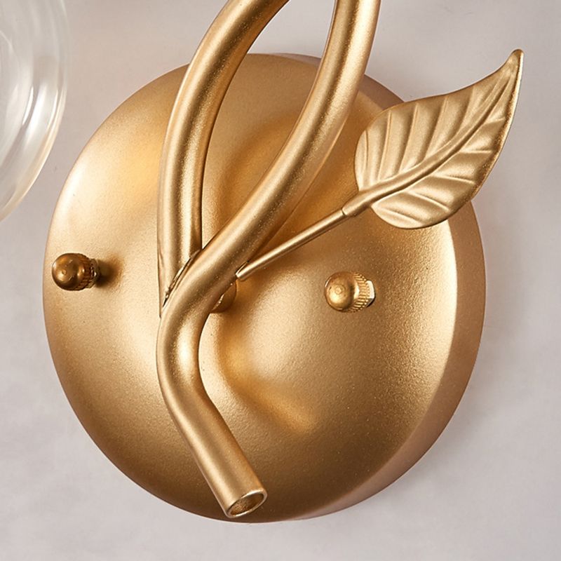 Modern Sconce Light Fixture 2-Light Wall Sconce with Metal and Glass for Living Room