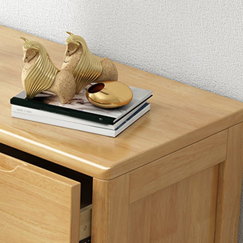 Mid-Century Cabinet with 2 Doors and 2 Drawers in Rubberwood