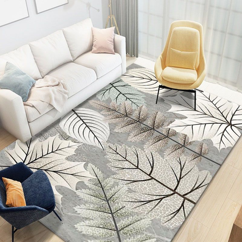 Vintage Flowers Print Area Rug Polyester Carpet Non-Slip Backing Indoor Rug for Home Decoration
