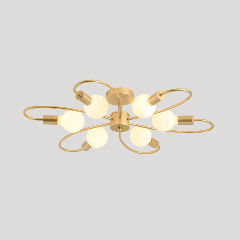 Modern Metal Ceiling Light Golden/Black Flush Mount Lighting for Home