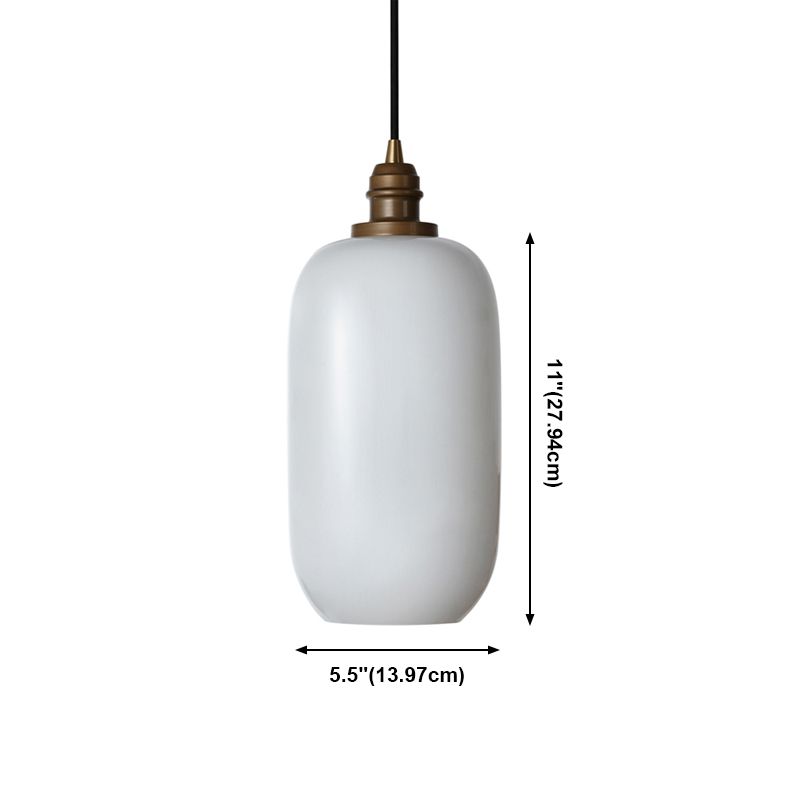 Lampe suspendue en verre blanche Style moderne 1 Éclairage de la tête