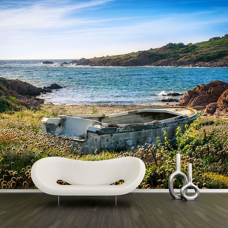 Beautiful Seascape Mural Horizontal Photography Eco-friendly for Bathroom