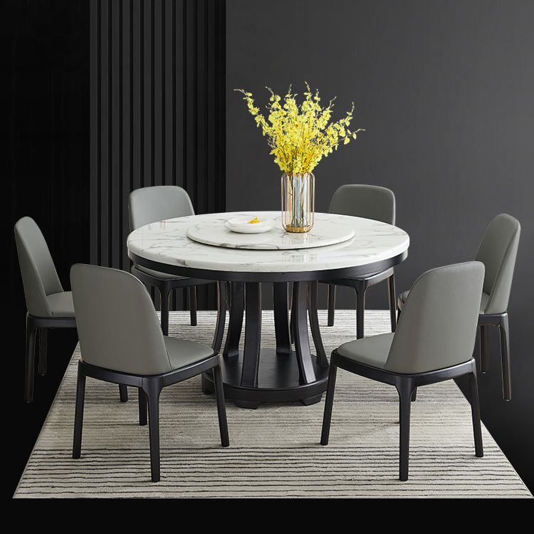 Mesa redonda del sitio de comedor sencille muebles de mármol con base de pedestal