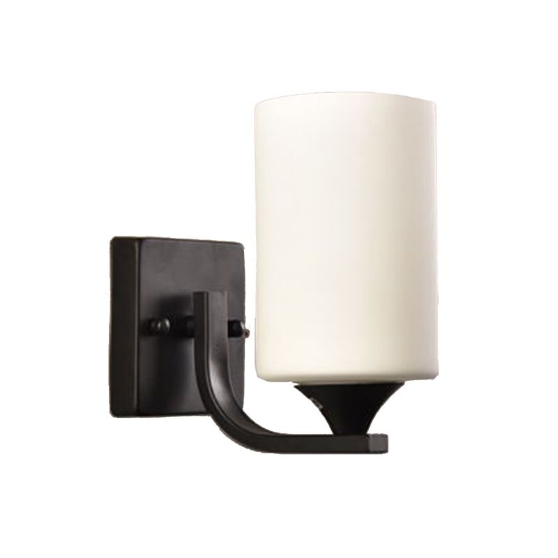 Round Disc Shade Wall Lighting Modern Simple Style Glass 1 Light Sconce Light in Gold