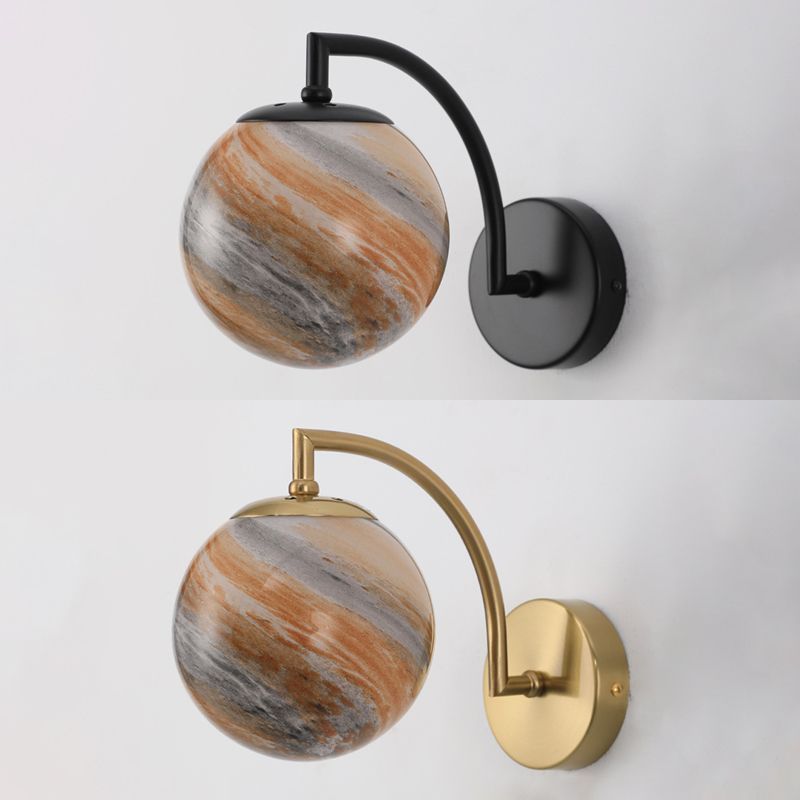 Single Golden/Black Vanity Light Modern Glass Shaded Bath Bar